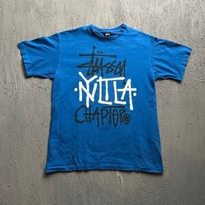 Vintage Stussy Shirt Men Large Blue 2000s NYLTLA Chapter Streetwear